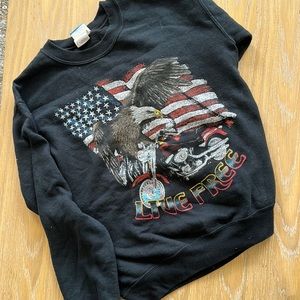 Freeze Brand Live Free Tour Biker Sweatshirt Size S